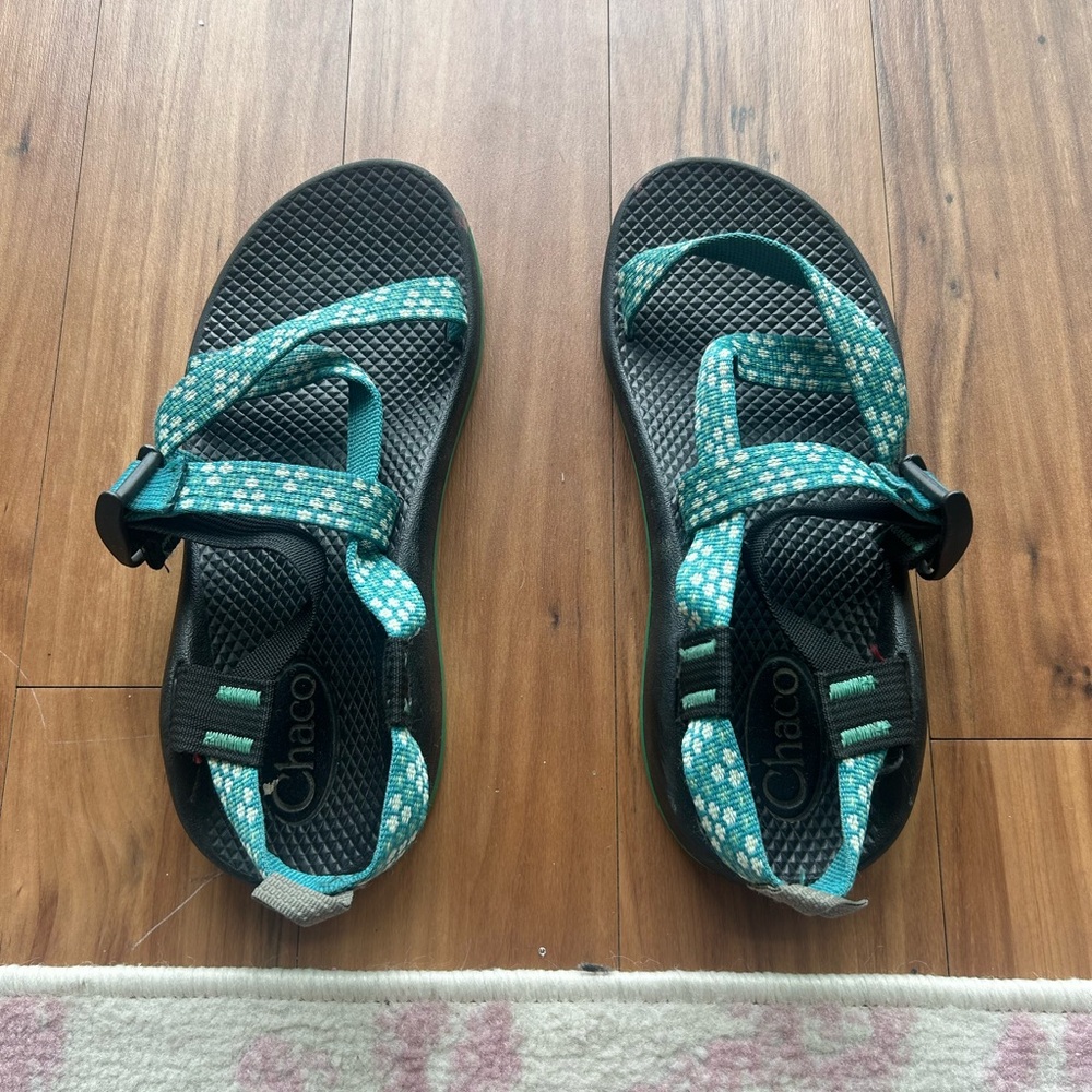 Chaco Teal and Black Sandals